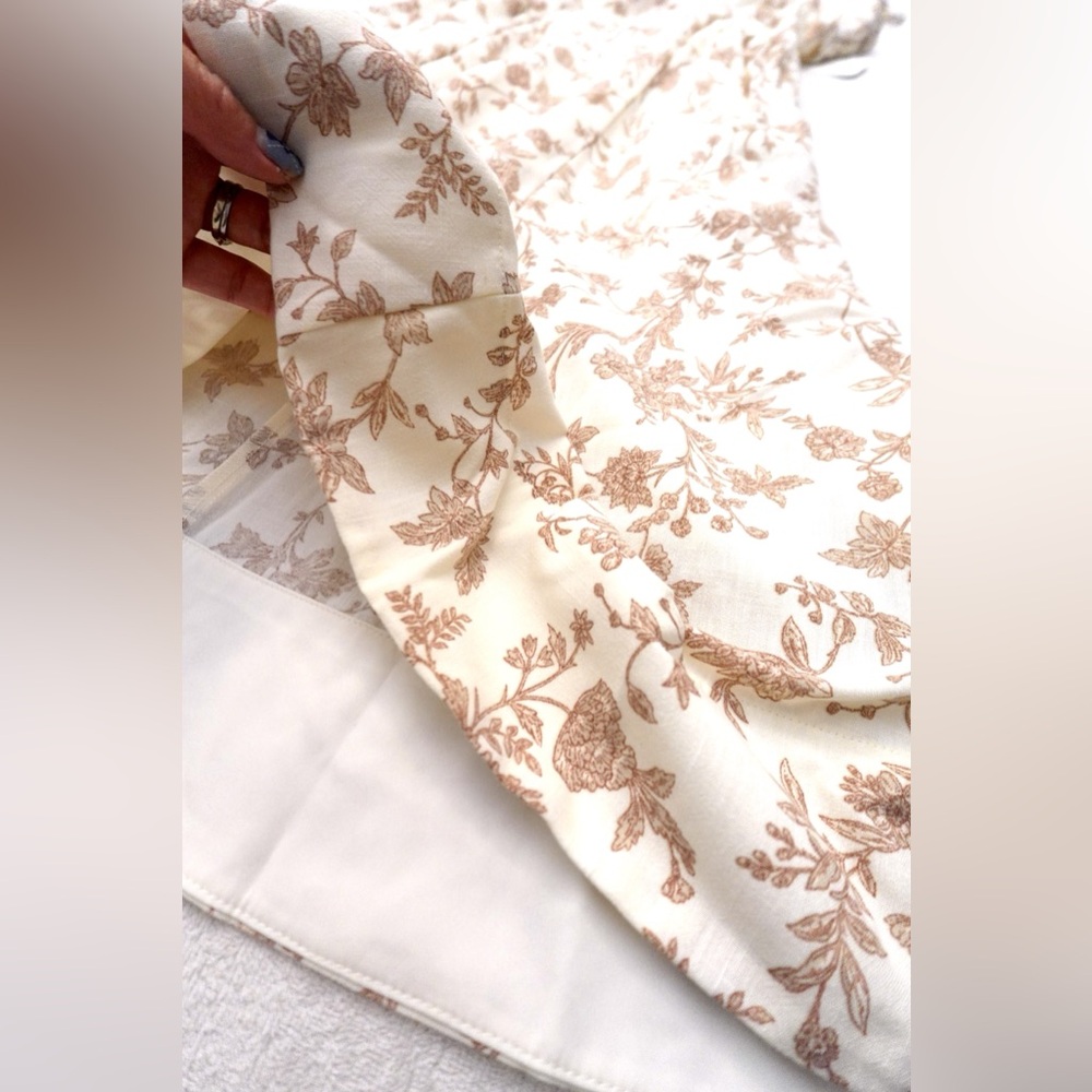 Altar'd State Floral Midi Dress in Cream and Brown - Picture 4 of 9